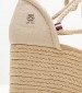 Women Espadrilles Closed.Linen Beige Fabric Tommy Hilfiger