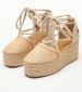 Women Espadrilles Closed.Linen Beige Fabric Tommy Hilfiger