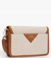 Women Bags Cross.Canvas Beige Fabric Tommy Hilfiger