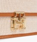 Women Bags Cross.Canvas Beige Fabric Tommy Hilfiger