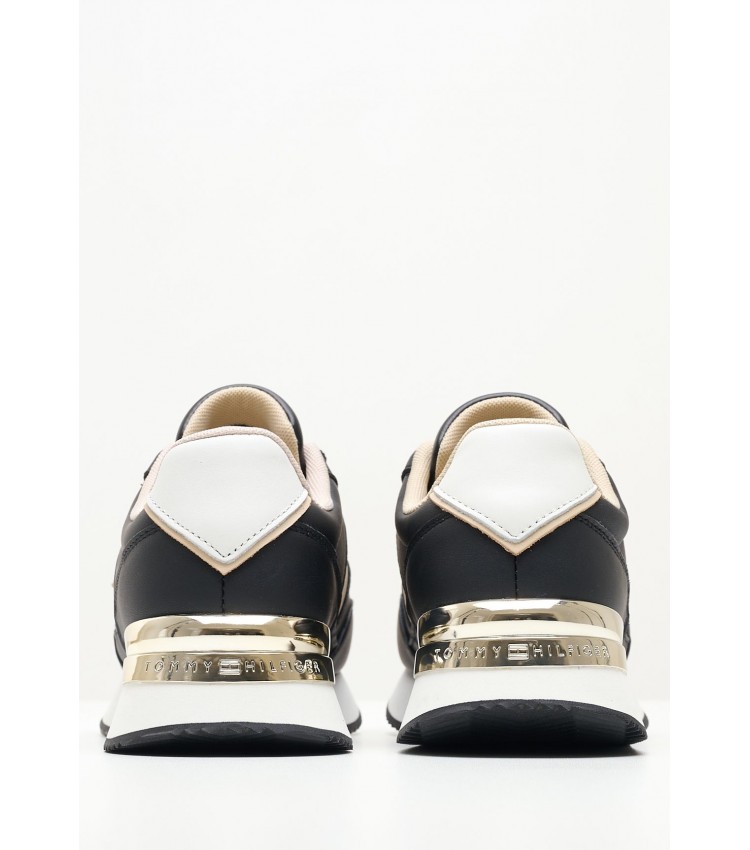 Women Casual Shoes Elevated.Feminine Black Leather Tommy Hilfiger