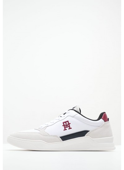 Ανδρικά Παπούτσια Casual Elv.Cupsole Άσπρο Δέρμα Tommy Hilfiger