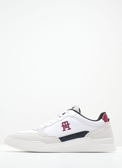 Ανδρικά Παπούτσια Casual Elv.Cupsole Άσπρο Δέρμα Tommy Hilfiger