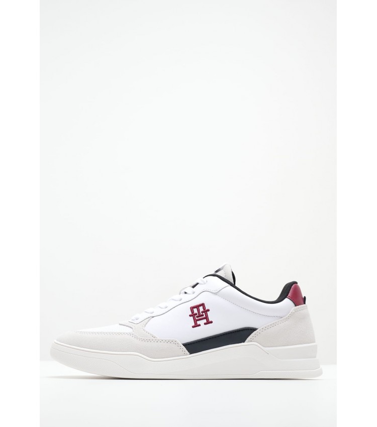 Men Casual Shoes Elv.Cupsole White Leather Tommy Hilfiger