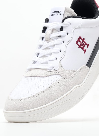 Ανδρικά Παπούτσια Casual Elv.Cupsole Άσπρο Δέρμα Tommy Hilfiger