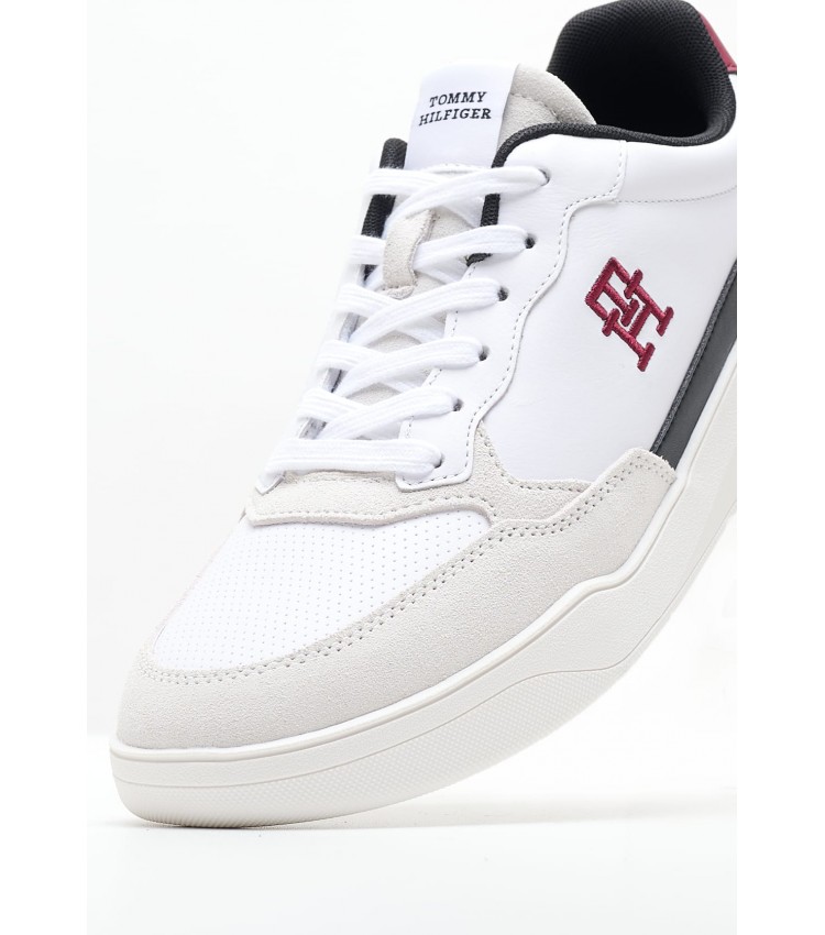 Men Casual Shoes Elv.Cupsole White Leather Tommy Hilfiger