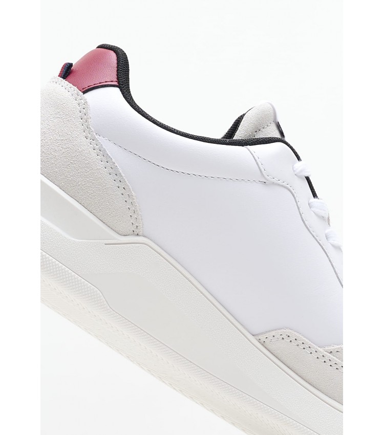 Men Casual Shoes Elv.Cupsole White Leather Tommy Hilfiger