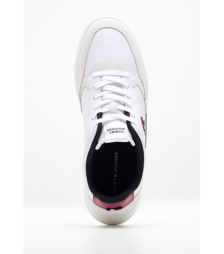 Men Casual Shoes Elv.Cupsole White Leather Tommy Hilfiger