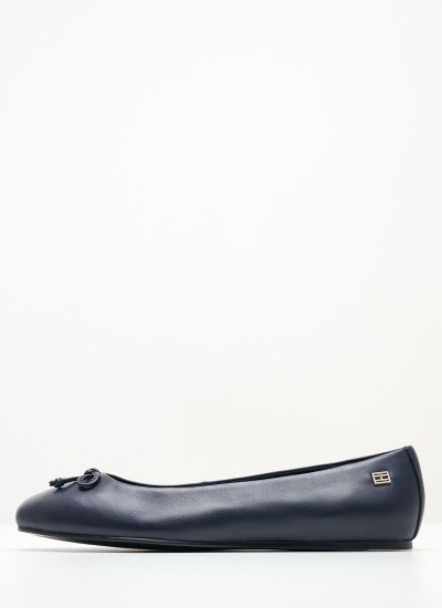 Women Balerinas 22116 Blue Leather Tamaris