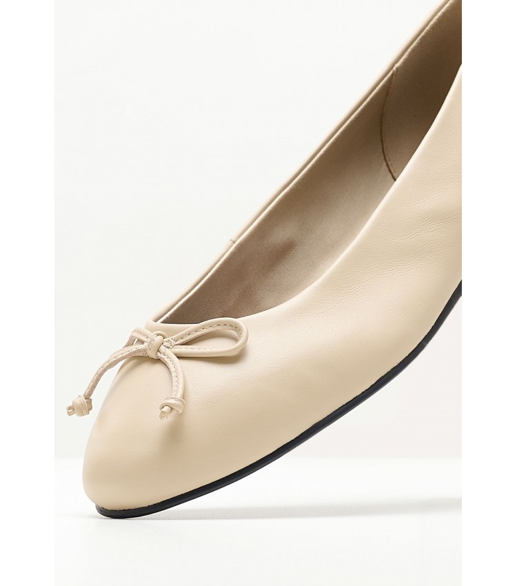 Women Balerinas Ess.Ballerina Beige Leather Tommy Hilfiger