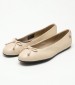 Women Balerinas Ess.Ballerina Beige Leather Tommy Hilfiger