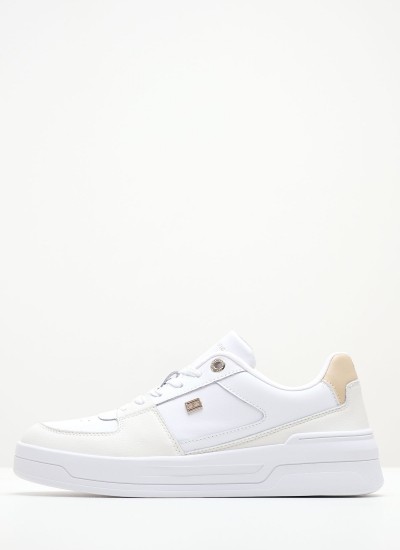 Γυναικεία Παπούτσια Casual Ess.Basket Άσπρο Δέρμα Tommy Hilfiger