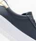 Women Casual Shoes Essen.Vulc Blue Leather Tommy Hilfiger