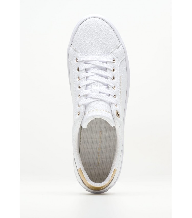 Women Casual Shoes Essen.Vulc White Leather Tommy Hilfiger
