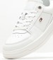 Women Casual Shoes Essential.Gold White Leather Tommy Hilfiger