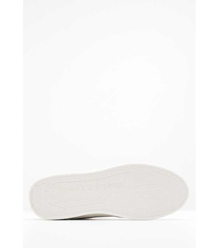Γυναικεία Παπούτσια Casual Essential.Gold Άσπρο Δέρμα Tommy Hilfiger