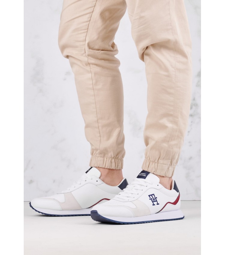 Men Casual Shoes Evo.Mix White Leather Tommy Hilfiger