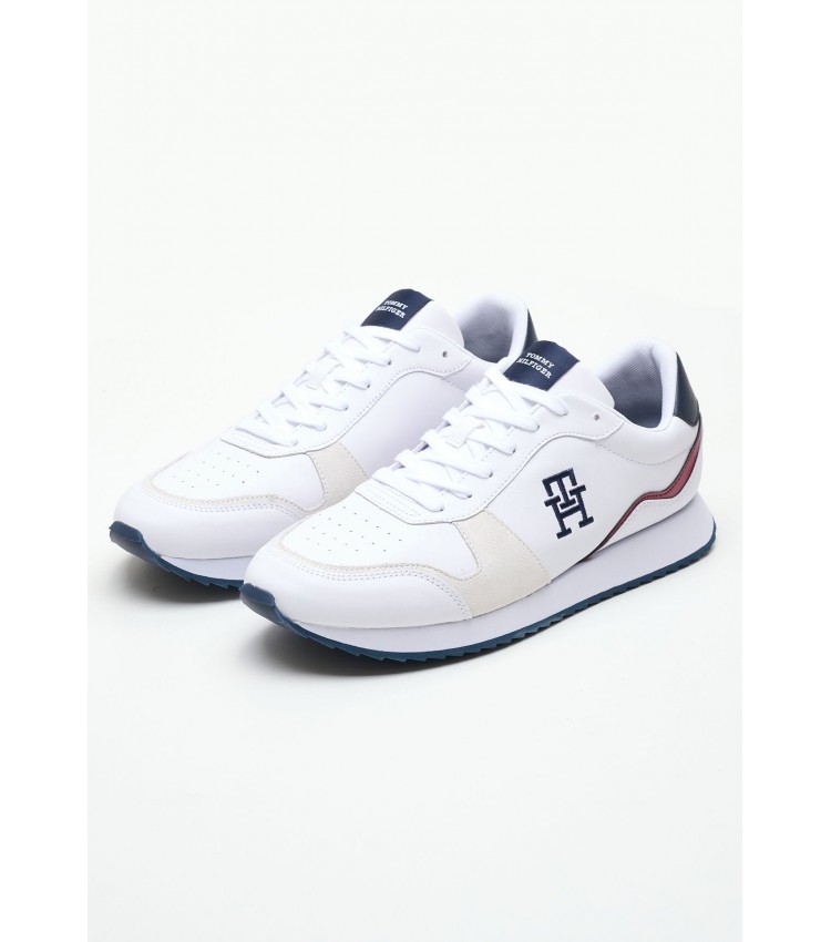 Men Casual Shoes Evo.Mix White Leather Tommy Hilfiger