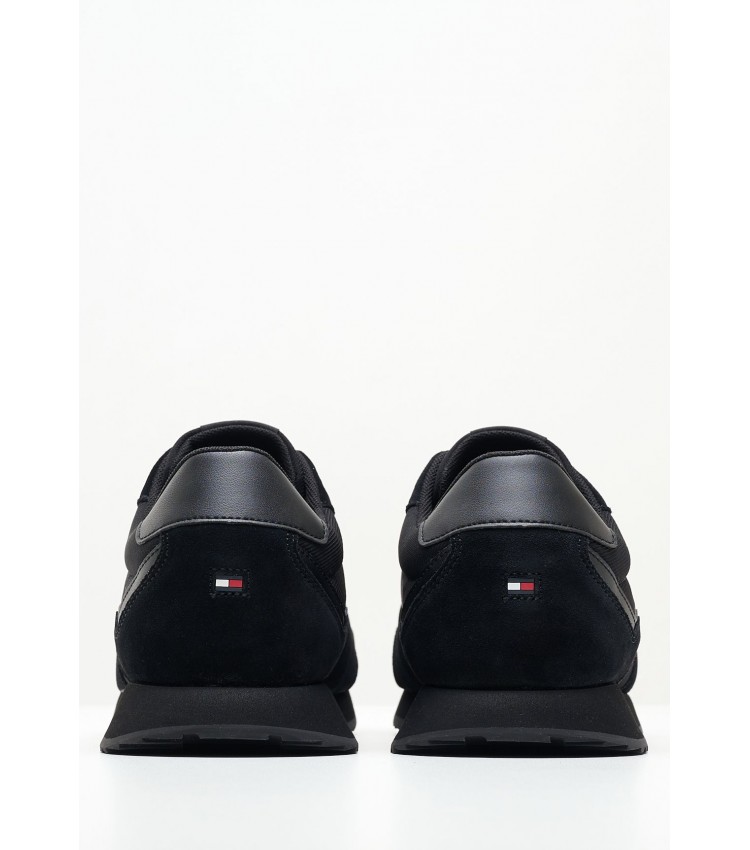 Ανδρικά Παπούτσια Casual Evomix.Ess Μαύρο Δέρμα Καστόρι Tommy Hilfiger