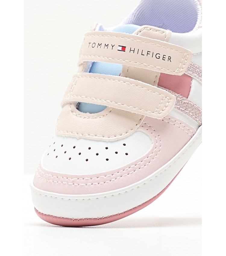 Kids Casual Shoes Flag.Basket White ECOleather Tommy Hilfiger