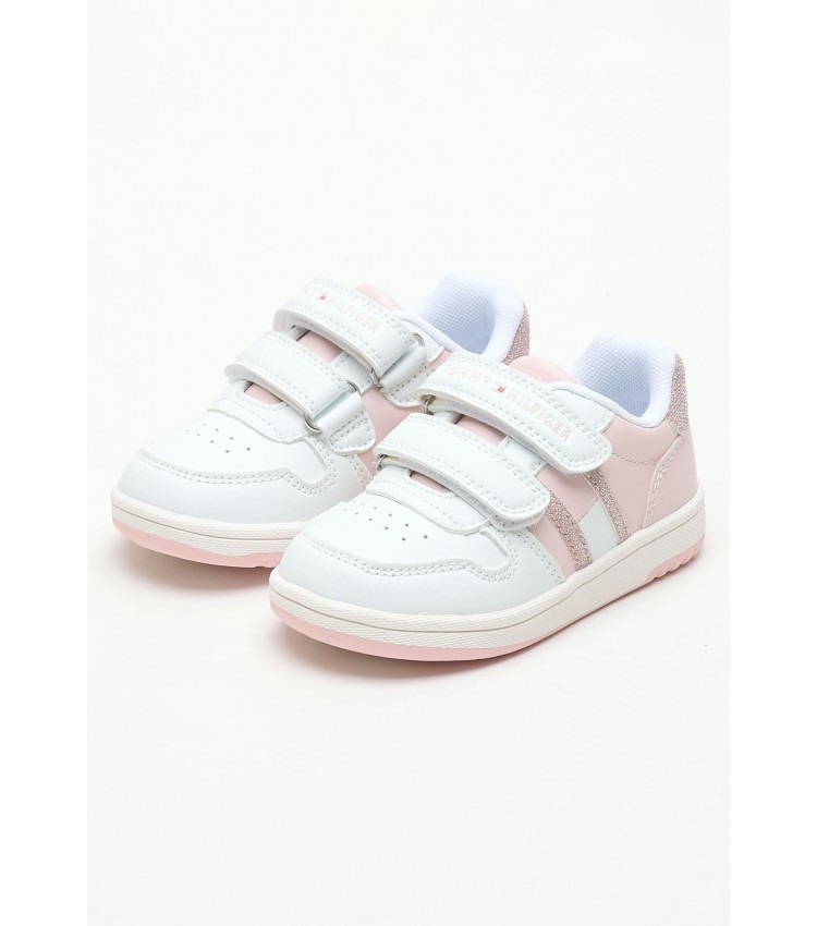 Kids Casual Shoes Flag.Lcvs White ECOleather Tommy Hilfiger