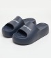 Women Flip Flops & Sandals Flatform.Slide Blue Rubber Tommy Hilfiger