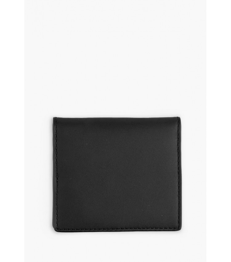 Men Wallets Folded.Cc Black Leather Tommy Hilfiger