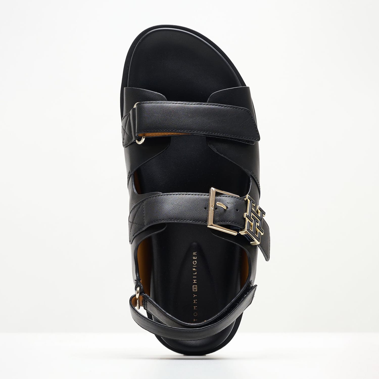 Γυναικεία Flats Hardware.Sandal Μαύρο Δέρμα Tommy Hilfiger