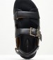 Women Flats Hardware.Sandal Black Leather Tommy Hilfiger