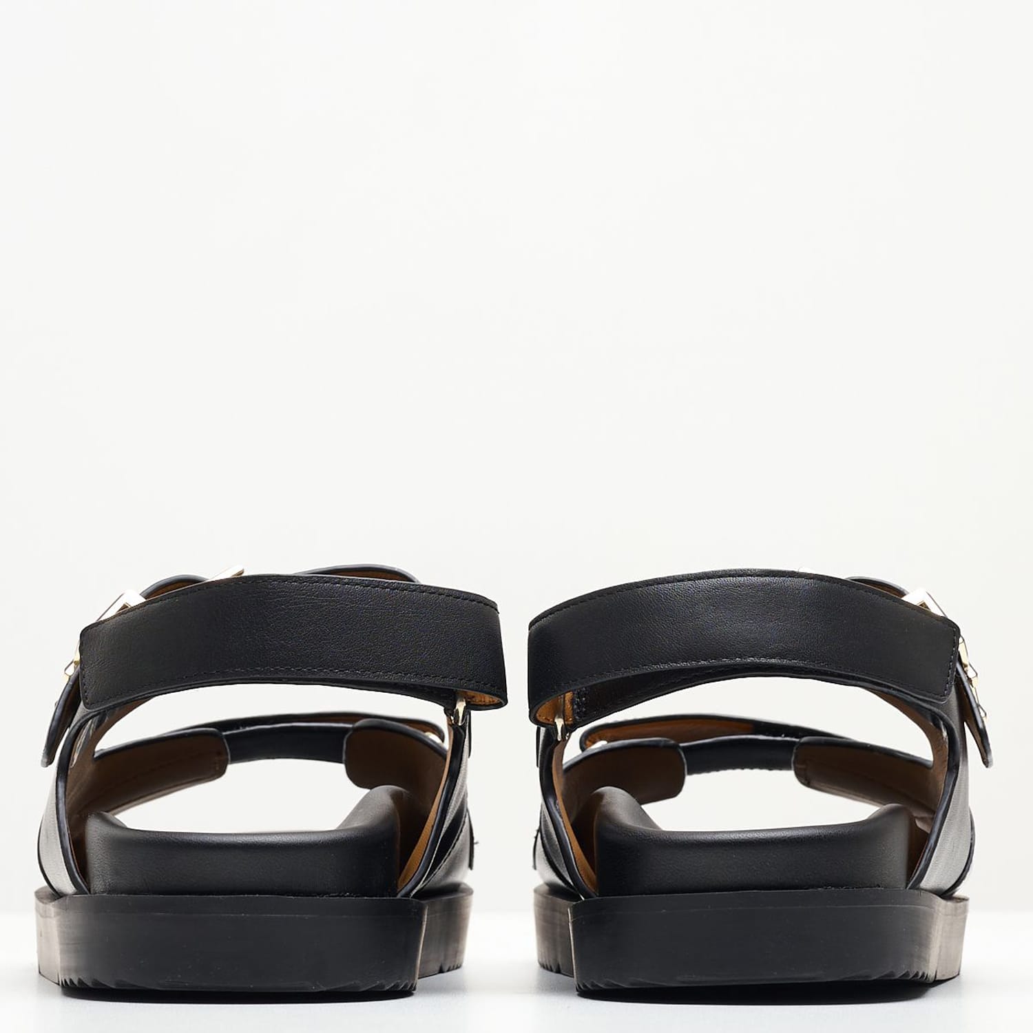 Γυναικεία Flats Hardware.Sandal Μαύρο Δέρμα Tommy Hilfiger