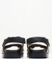 Women Flats Hardware.Sandal Black Leather Tommy Hilfiger