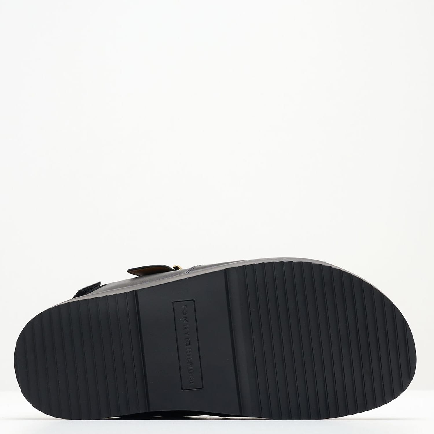 Γυναικεία Flats Hardware.Sandal Μαύρο Δέρμα Tommy Hilfiger
