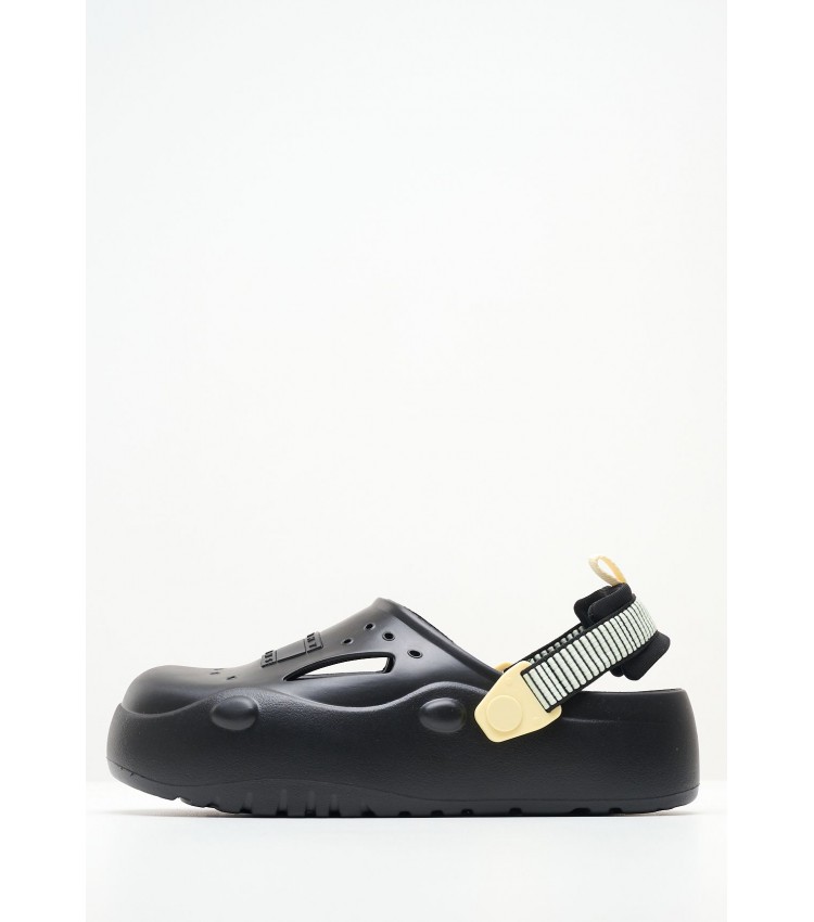 Women Mules Hike.Freedom Black Rubber Tommy Hilfiger