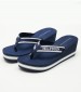 Women Platforms Low Hilfiger.Beach Blue Fabric Tommy Hilfiger