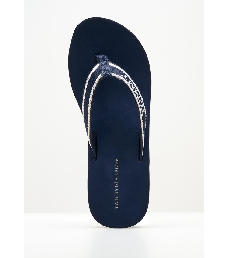 Women Platforms Low Hilfiger.Beach Blue Fabric Tommy Hilfiger