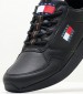 Men Casual Shoes Jeans.Flexi Black Leather Tommy Hilfiger
