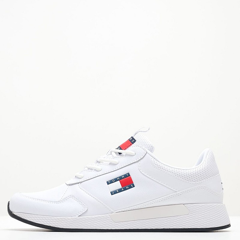 Ανδρικά Παπούτσια Casual Jeans.Flexi Άσπρο Δέρμα Tommy Hilfiger