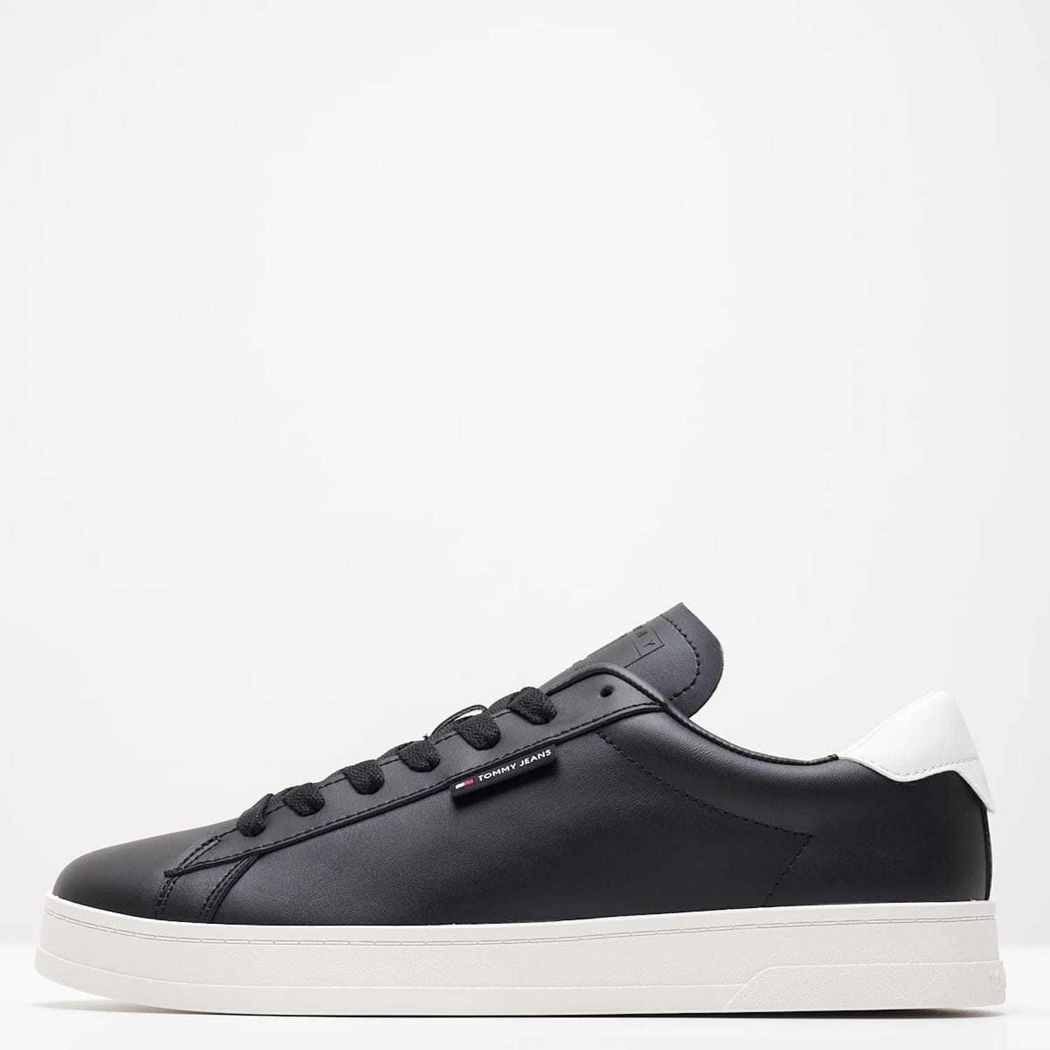 Men Casual Shoes Lea.Cupsole Black Leather Tommy Hilfiger