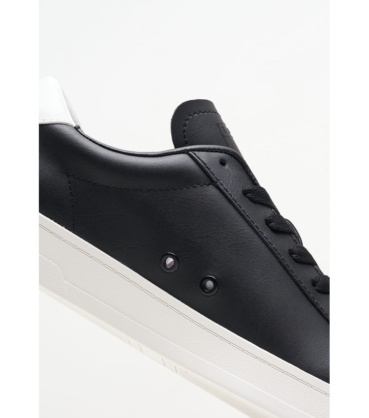 Men Casual Shoes Lea.Cupsole Black Leather Tommy Hilfiger