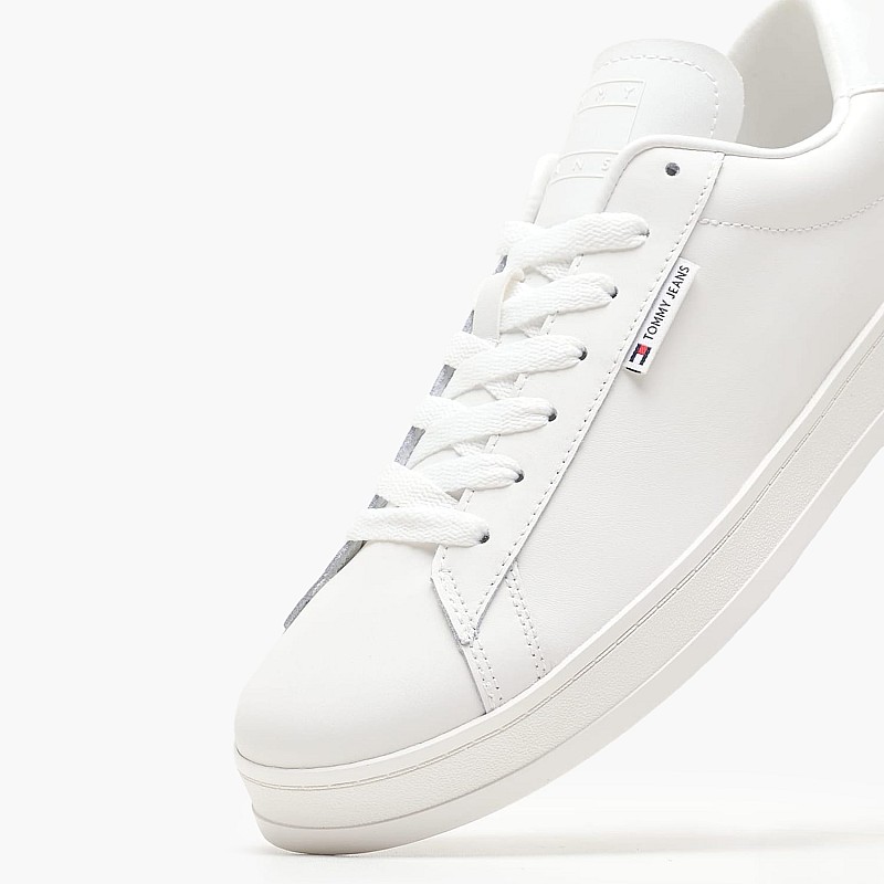Men Casual Shoes Lea.Cupsole White Leather Tommy Hilfiger