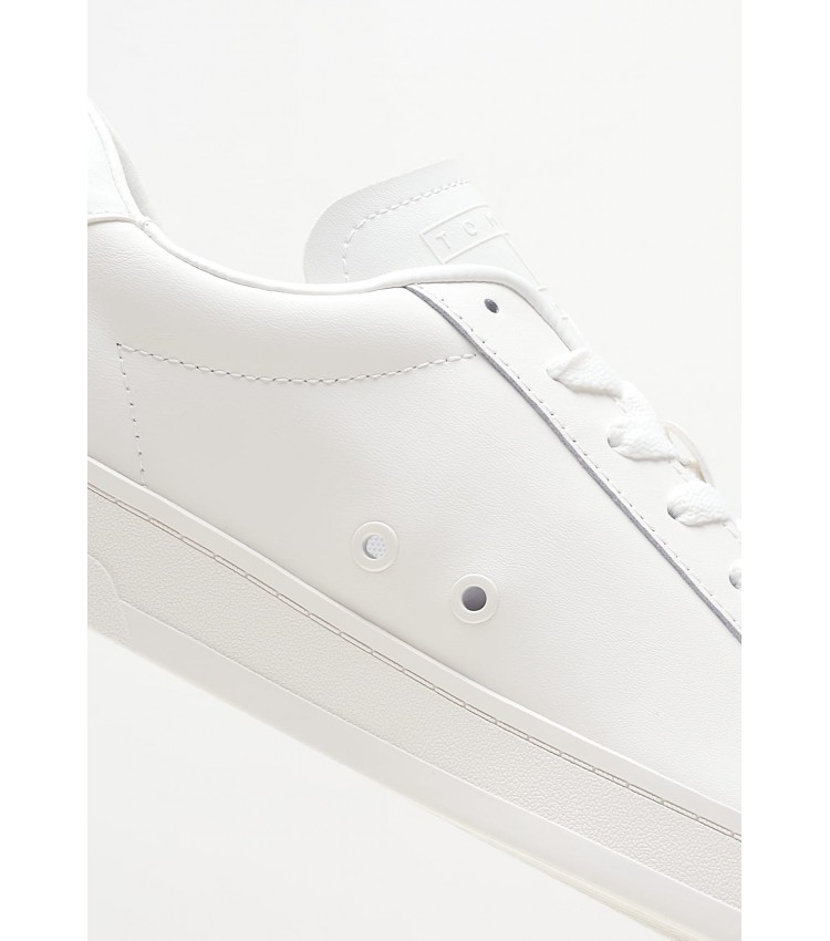 Men Casual Shoes Lea.Cupsole White Leather Tommy Hilfiger