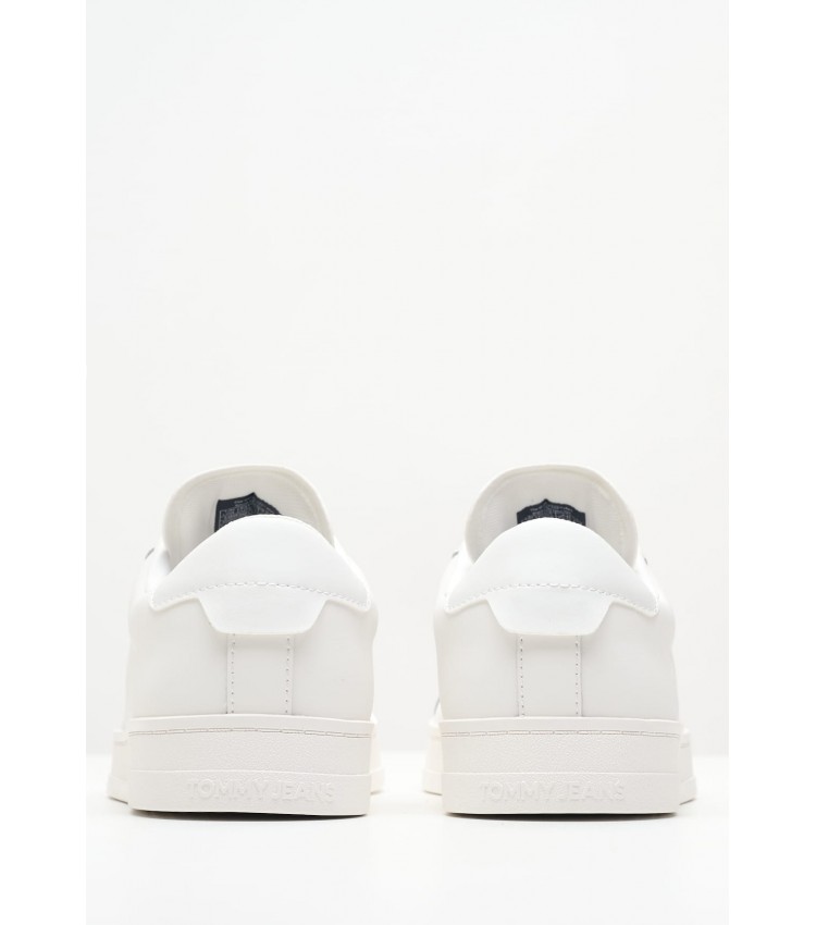 Ανδρικά Παπούτσια Casual Lea.Cupsole Άσπρο Δέρμα Tommy Hilfiger
