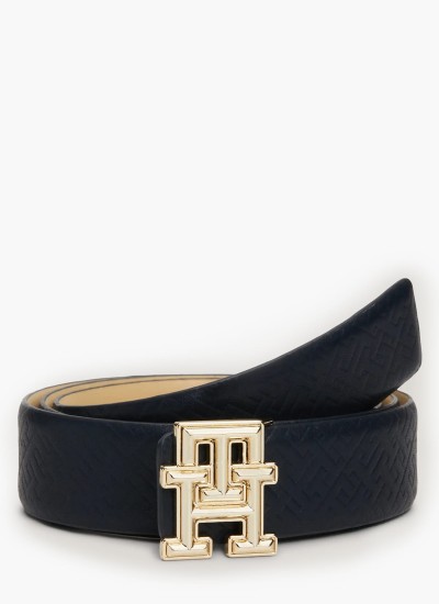 Women Belts Timeless.Corp Blue Leather Tommy Hilfiger