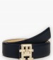 Women Belts Lg.Bombe Blue Leather Tommy Hilfiger