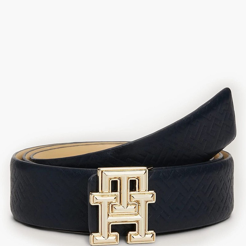 Women Belts Lg.Bombe Blue Leather Tommy Hilfiger