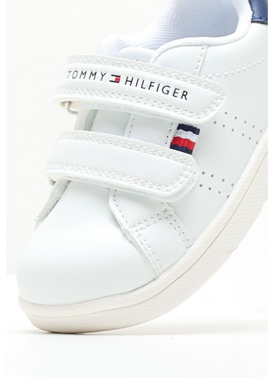 Παιδικά Παπούτσια Casual Lowcut.V Άσπρο ECOleather Tommy Hilfiger