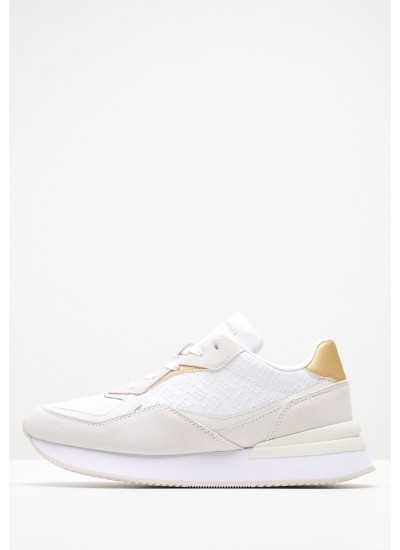 Women Casual Shoes Lux.Runner White Leather Tommy Hilfiger