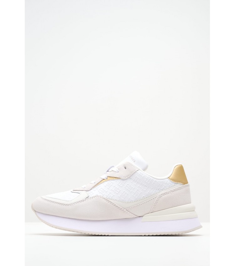 Women Casual Shoes Lux.Runner White Leather Tommy Hilfiger