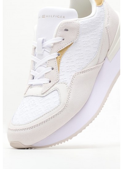 Women Casual Shoes Lux.Runner White Leather Tommy Hilfiger