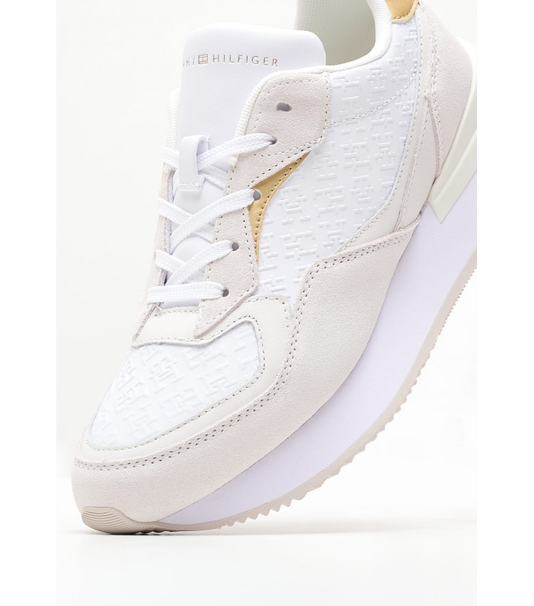 Women Casual Shoes Lux.Runner White Leather Tommy Hilfiger